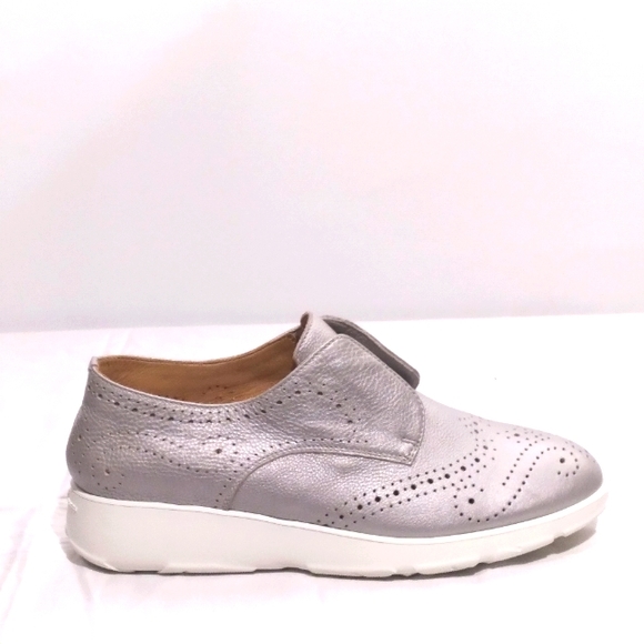 Fratelli Rossetti Shoes - FRATELLI ROSSETTI Silver Leather Oxford   Slip-on Sneakers, size 35